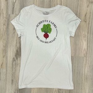 The Office Schrute Farms Bed Breakfast White Short Sleeve Graphic T-Shirt Size L